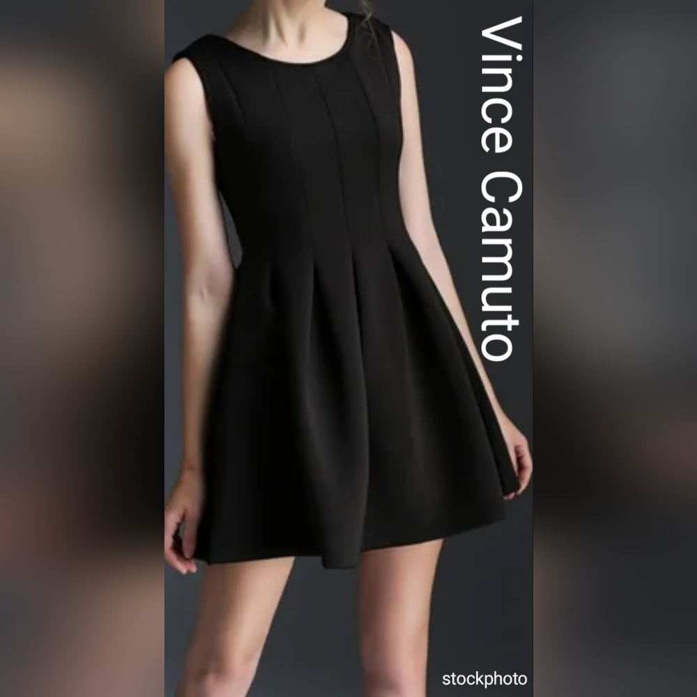 Vince Camuto Womens Beautiful Versatile Fit Flare Little Black Dress Size 4 NWT